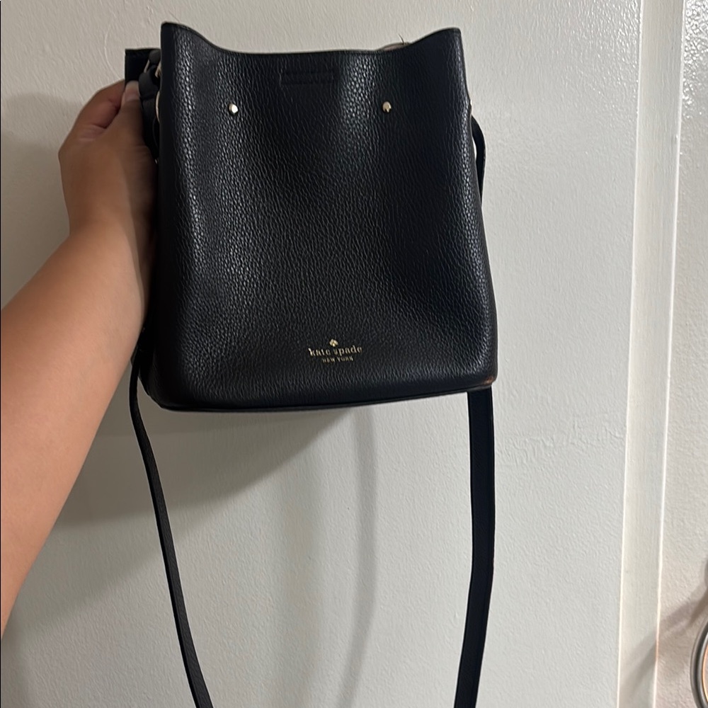 Kate Spade Black Crossbody Bag with Pebbled Leather